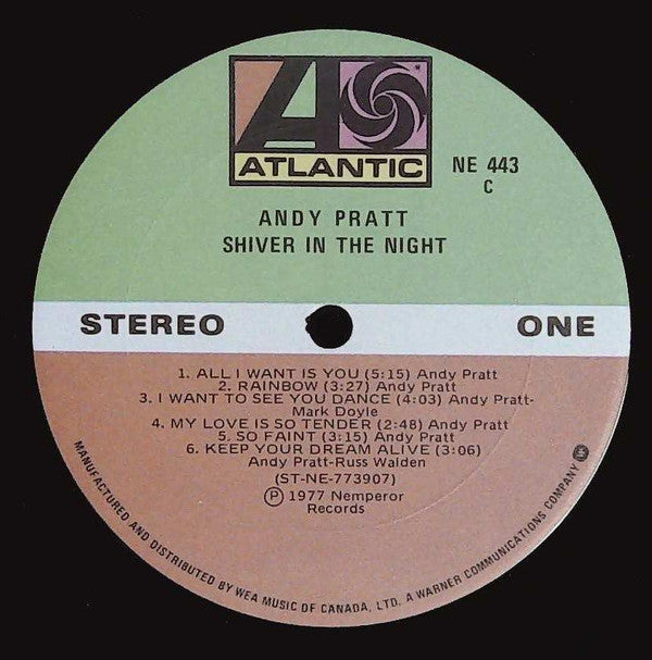 Andy Pratt : Shiver In The Night (LP, Album)