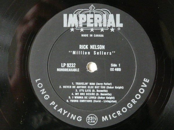 Rick Nelson* : Million Sellers (LP, Comp, Mono)