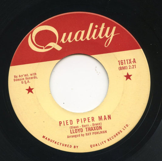 Lloyd Thaxton : Pied Piper Man / Bom-Pa-Tump-Pa-Tump (7", Single)