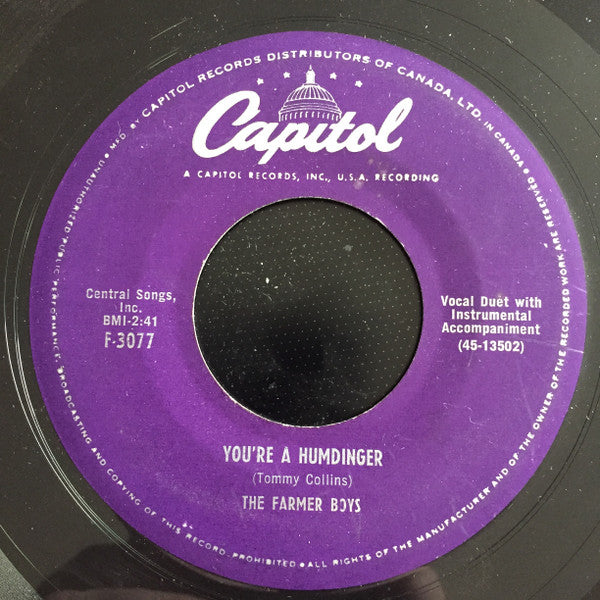The Farmer Boys : You're A Humdinger / I'm Just Too Lazy (7", Single)