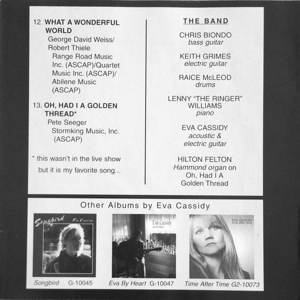 Eva Cassidy : Live At Blues Alley (CD, Album, RE)