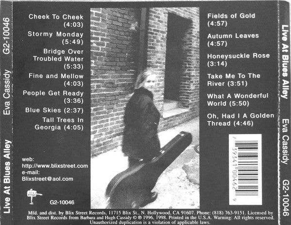 Eva Cassidy : Live At Blues Alley (CD, Album, RE)