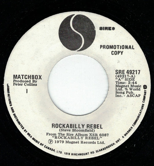 Matchbox (3) : Rockabilly Rebel (7", Single, Promo)