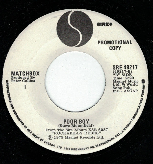 Matchbox (3) : Rockabilly Rebel (7", Single, Promo)