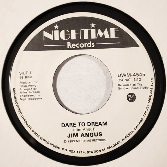 Jim Angus : Dare To Dream / Memories Of You  (7", Single)