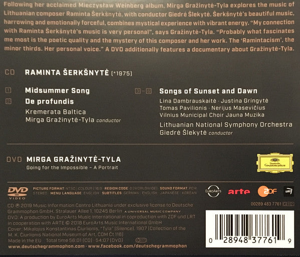 Raminta Šerkšnytė - Lithuanian National Symphony Orchestra, Kremerata Baltica, Mirga Grazinyte-Tyla, Giedrė Šlekytė : Works By Raminta Šerkšnytė / Going For The Impossible - A Portrait (CD, Album + DVD-V, Copy Prot., NTSC)
