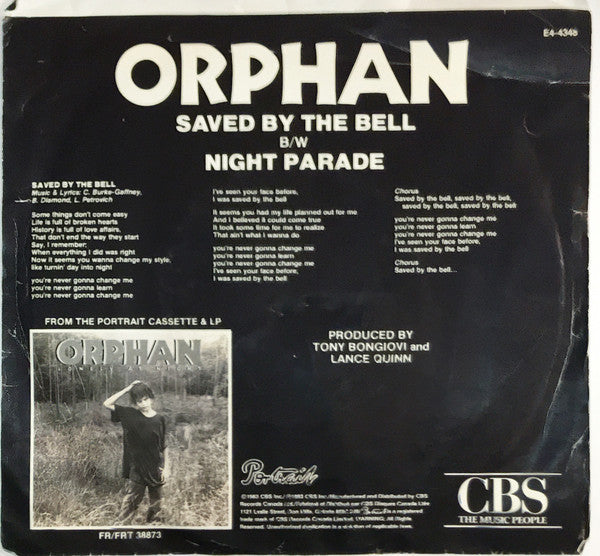 Orphan (2) : Saved By The Bell b/w Night Parade (7", Single)