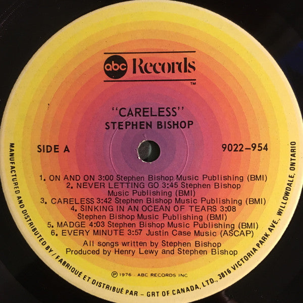 Stephen Bishop : Careless (LP, Album)