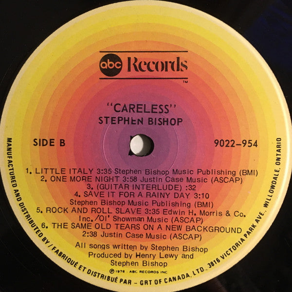 Stephen Bishop : Careless (LP, Album)