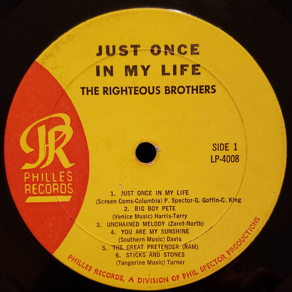 The Righteous Brothers : Just Once In My Life (LP, Album, Mono, Mon)