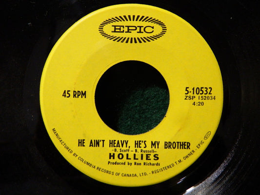 The Hollies : He Ain't Heavy, He's My Brother (7", Single)