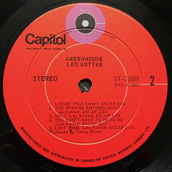 Leo Kottke : Greenhouse (LP, Album)