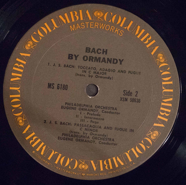 Johann Sebastian Bach, Eugene Ormandy, The Philadelphia Orchestra : Bach By Ormandy (LP, Album, RE)