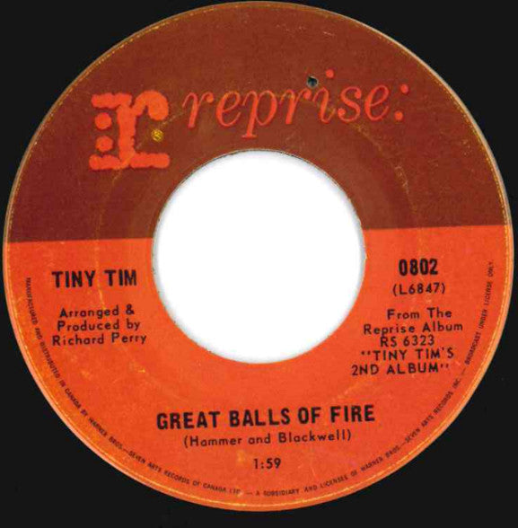 Tiny Tim : Great Balls Of Fire (7", Single)