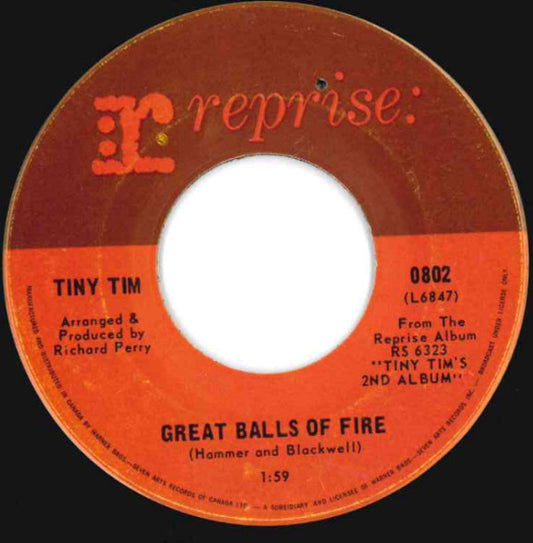 Tiny Tim : Great Balls Of Fire (7", Single)
