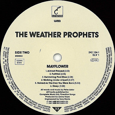 The Weather Prophets : Mayflower (LP, Album)