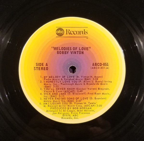 Bobby Vinton : Melodies Of Love (LP, Album, Ter)