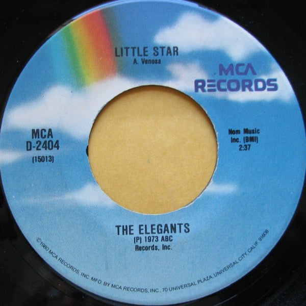 The Elegants / Poni-Tails : Little Star / Born Too Late (7", RE, Glo)
