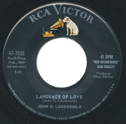 John D. Loudermilk : Language Of Love / Darling Jane (7", Single, Ind)