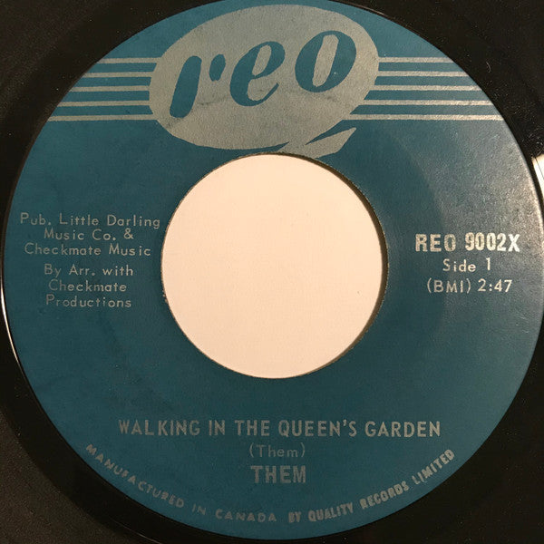Them (3) : Walking In The Queens Garden / I Happen To Love You (7", Single)