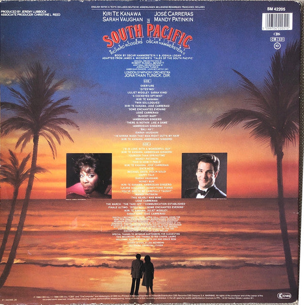 Kiri Te Kanawa / José Carreras / Sarah Vaughan / Mandy Patinkin : South Pacific (LP, Album)