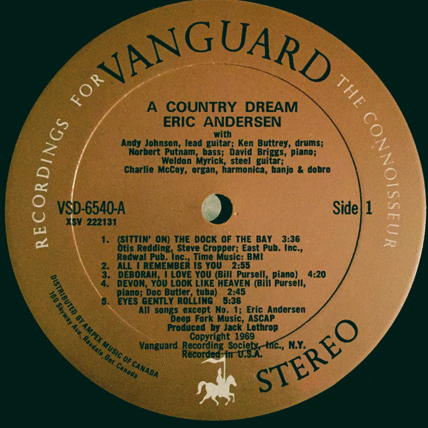 Eric Andersen (2) : A Country Dream (LP, Album)