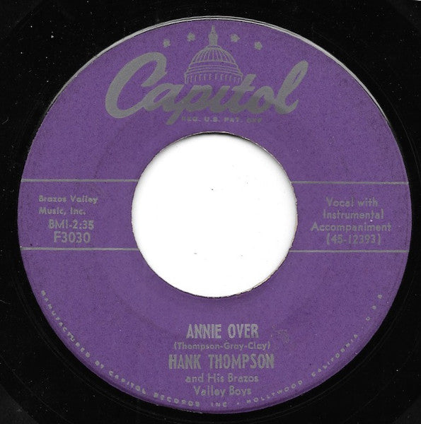 Hank Thompson And His Brazos Valley Boys : If Lovin' You Is Wrong (7", Single)