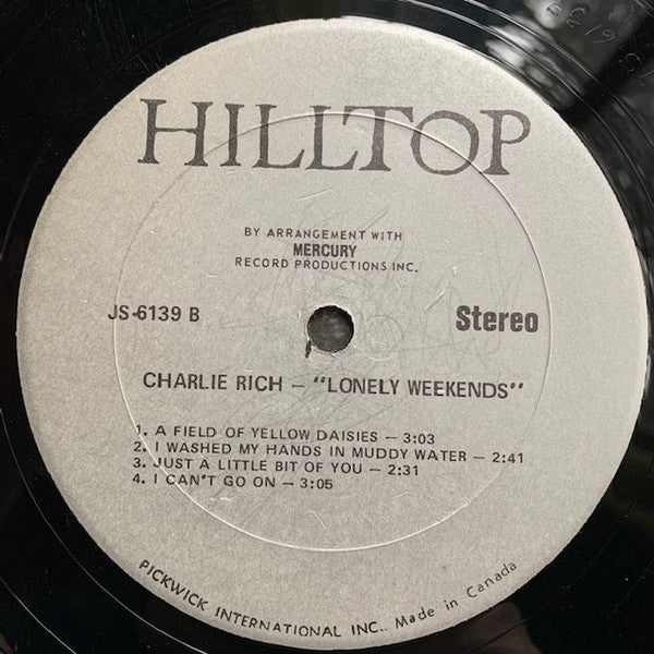 Charlie Rich : Lonely Weekends (LP, Comp)