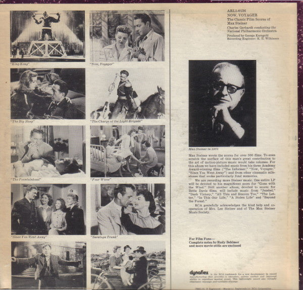 Max Steiner - Charles Gerhardt, National Philharmonic Orchestra : Now, Voyager - The Classic Film Scores Of Max Steiner (LP, Album)