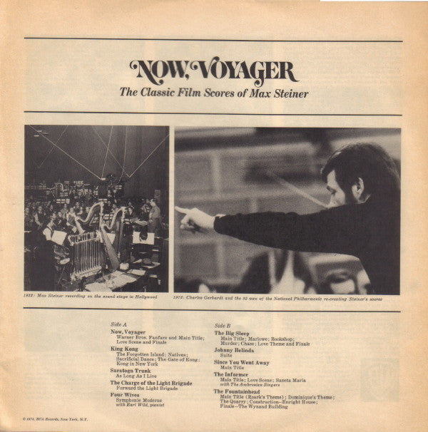 Max Steiner - Charles Gerhardt, National Philharmonic Orchestra : Now, Voyager - The Classic Film Scores Of Max Steiner (LP, Album)
