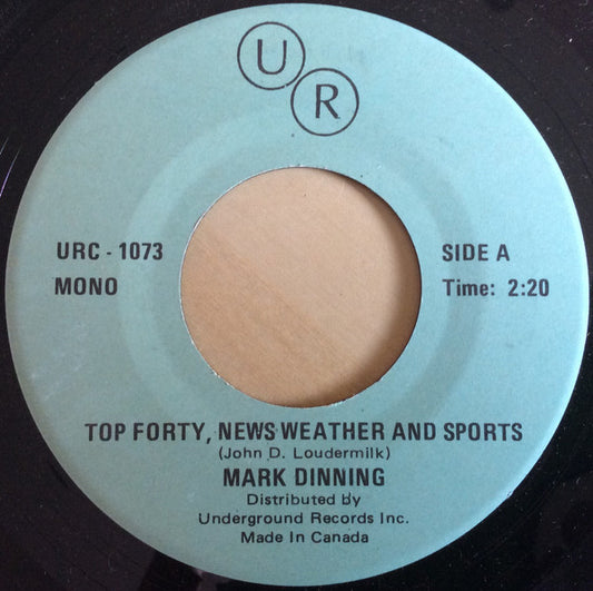 Mark Dinning : Top Forty, News Weather And Sports / All Of This For Sally (7", Single, Mono, RE)