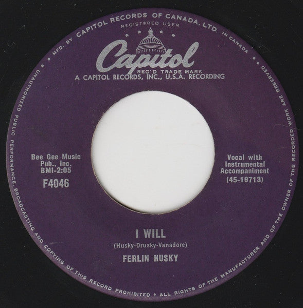Ferlin Husky : All Of The Time / I Will (7")