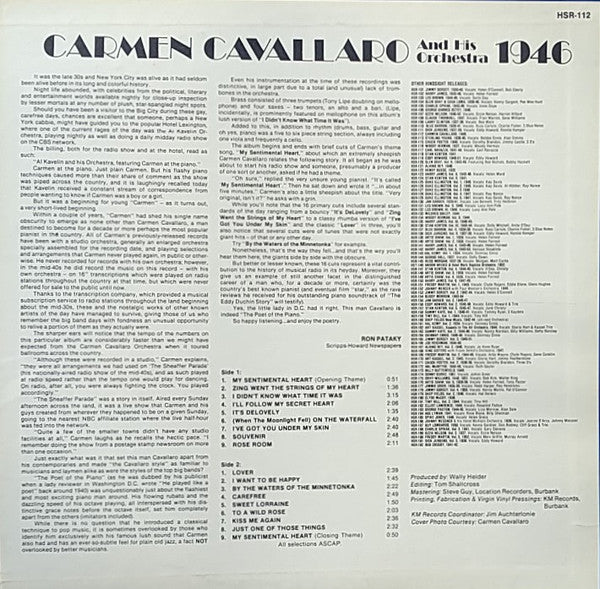 Carmen Cavallaro And His Orchestra : The Uncollected Carmen Cavallaro, 1946 (LP, Comp, Mon)