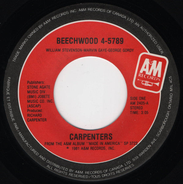 Carpenters : Beechwood 4-5789 (7", Single)