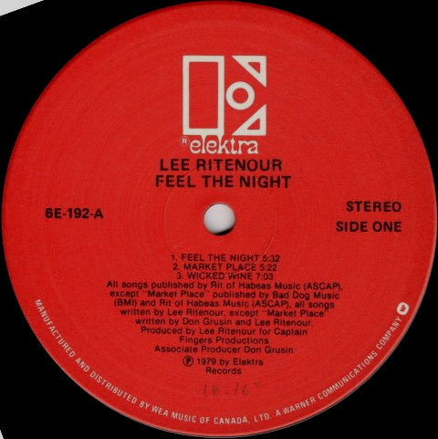 Lee Ritenour : Feel The Night (LP, Album, RE)