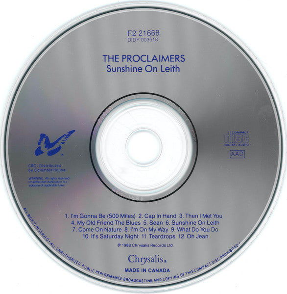 The Proclaimers : Sunshine On Leith (CD, Album, Club, RE)