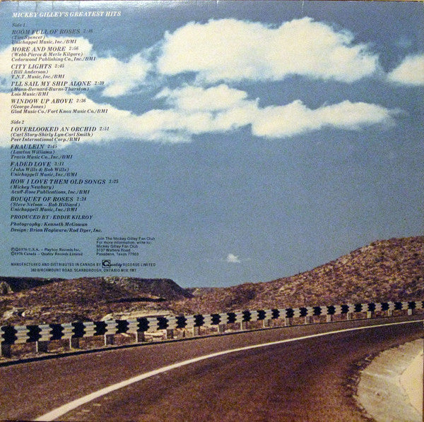 Mickey Gilley : Gilley's Greatest Hits Vol. 1 (LP, Comp)