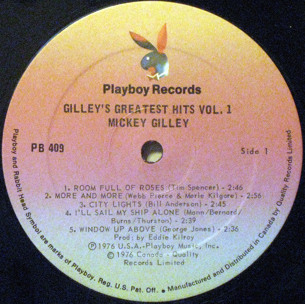 Mickey Gilley : Gilley's Greatest Hits Vol. 1 (LP, Comp)