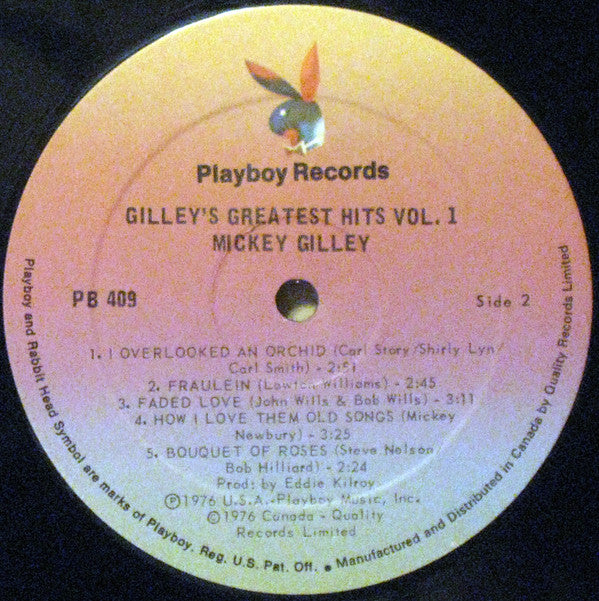 Mickey Gilley : Gilley's Greatest Hits Vol. 1 (LP, Comp)
