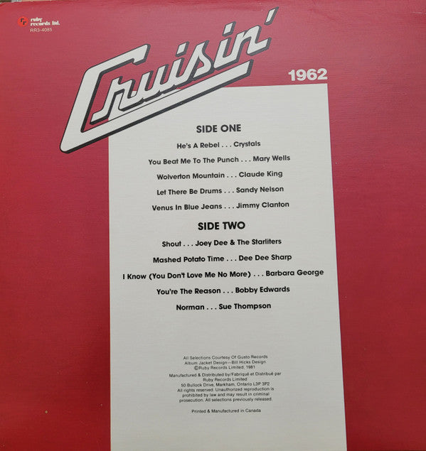 Various : Cruisin' 1962 (LP, Comp)