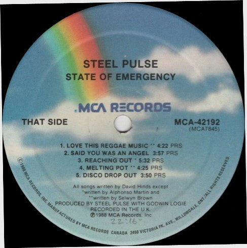 Steel Pulse : State Of Emergency (LP, Album, RE)