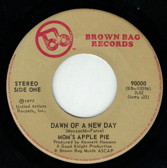 Mom's Apple Pie : Dawn Of A New Day / Happy Just To Be (7", Single)