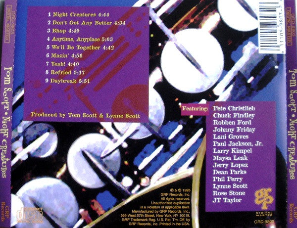 Tom Scott : Night Creatures (CD, Album)