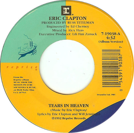Eric Clapton : Tears In Heaven (7", Single)