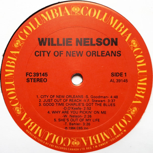 Willie Nelson : City Of New Orleans (LP, Album)