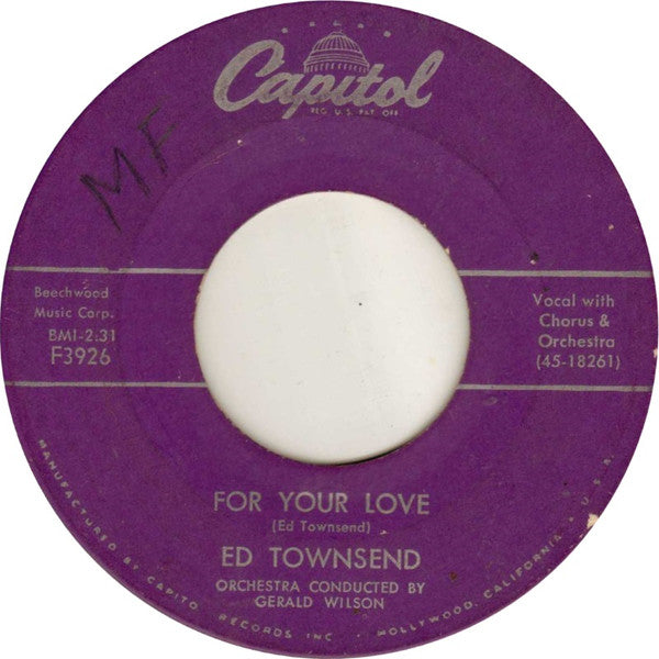 Ed Townsend : For Your Love / Over And Over Again (7")
