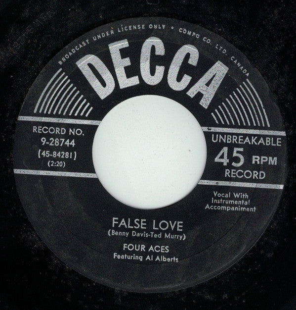 The Four Aces Featuring Al Alberts : False Love / Don't Forget Me (7", Single)
