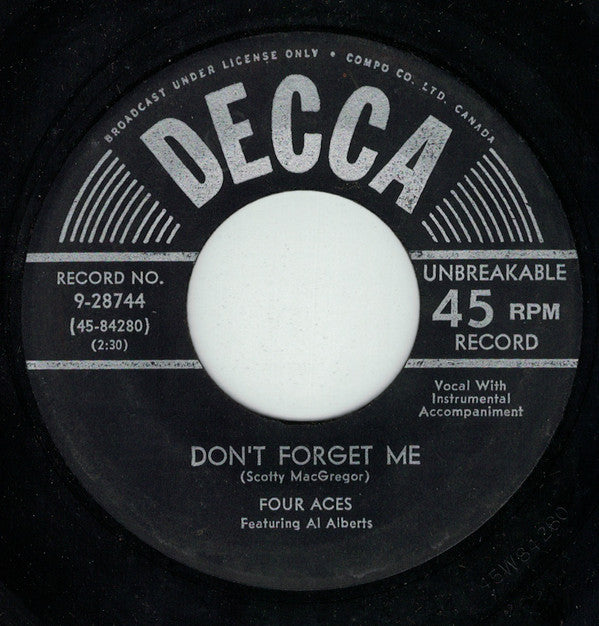 The Four Aces Featuring Al Alberts : False Love / Don't Forget Me (7", Single)