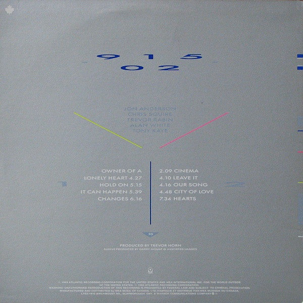 Yes : 90125 (LP, Album, Cap)