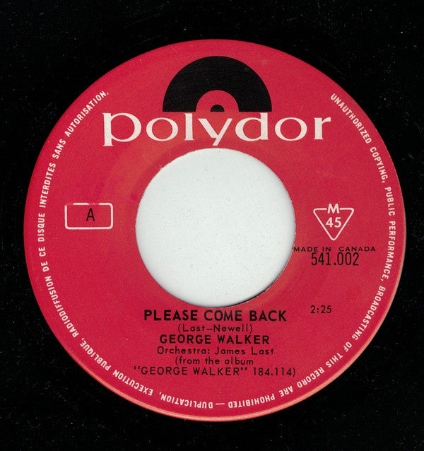 George Walker (6) : Please Come Back / Who We Are (7", Single)